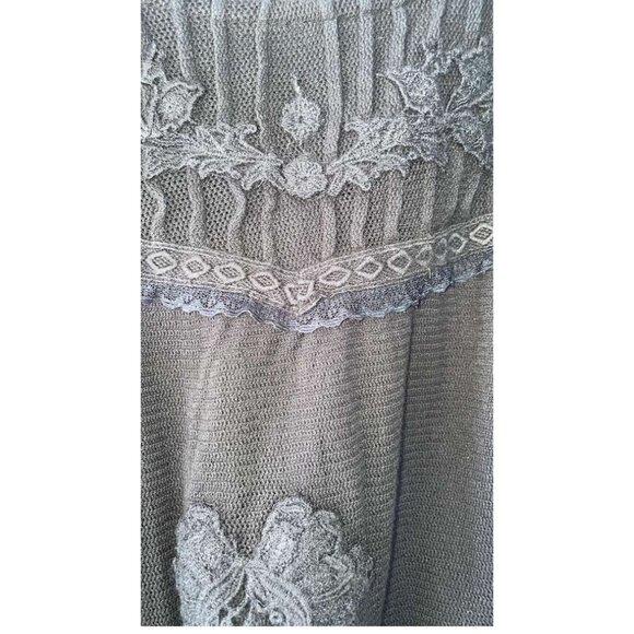 Free People Maisey Knit Floral Lace Embroidered Top Blouse L - Picture 5 of 11